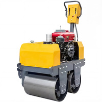 Compacteur vibrant à double tambour tandem OUNO DS600 9HP à haute efficacité, à conducteur marchant, largeur de roue 600 mm