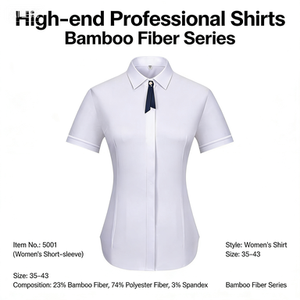 Vente en gros, promotion exceptionnelle, commande en gros, nouvelle arrivée, <span class=keywords><strong>chemisier</strong></span> à col montant en tissu de fibre de menthe à 45,5%, chemise à manches courtes pour femmes - Product Image 2