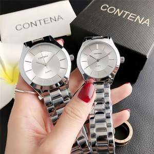 Relojes de moda de lujo populares para parejas, relojes elegantes de alta calidad personalizados de fábrica, relojes de acero inoxidable plateados para mujer - Product Image 5