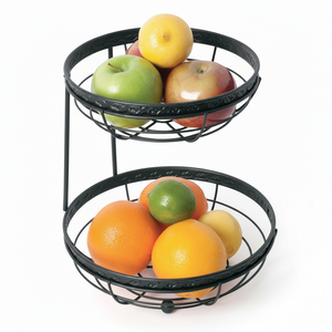 Panier en fer noir vintage avec finition noire utilisé pour la maison et l'hôtel - Product Image 1