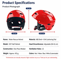 Casque de sauvetage aquatique professionnel, coque en ABS, réglable, pour rafting et kayak, avec support pour caméra