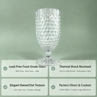 Lot de 6 Gobelets Vintage en Verre Embossé à Motif Nacré 650ml – Verres Transparents Sans Plomb pour Jus, Vin, Eau – Vente en Gros, Logo Personnalisé
