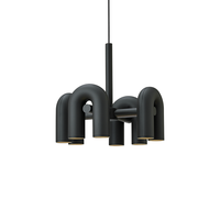 Lustre suspendu en résine en forme de U, style nordique moderne, LED à économie d'énergie, couleur réglable