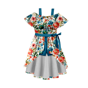 Vestido de Tirantes para Niñas de Seda Láctea, Vestido de Verano Personalizado con Estampado y Lazo en la Cintura - Product Image 2