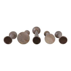 Set di 5 Portacandele in Legno Alti, Decorazione Rustica per Casa, Mensola e Accenti d'Arredo - Product Image 6
