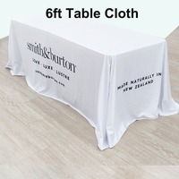 Table d'exposition événementielle réutilisable en tissu tricoté polyester 6FT, impression couleur par sublimation, imperméable et ignifuge