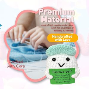 Balle de golf en laine faite à la main, crochetée, amusante, cadeau d'entraînement émotionnel pour golfeur adulte, jouet de golf unique pour <span class=keywords><strong>anniversaire</strong></span> - Product Image 3