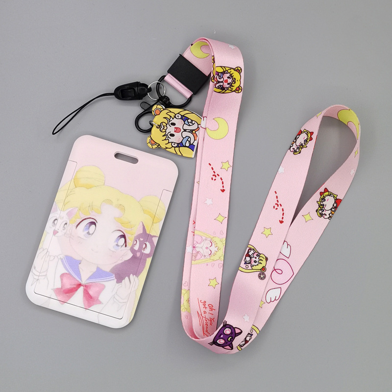 Lovely Cartoon Keroppi Sailor Kirby Unicorn Lanyard With Card Holder Case Name Badge Polyester Lanyards Card Case Cover Custom Image 3