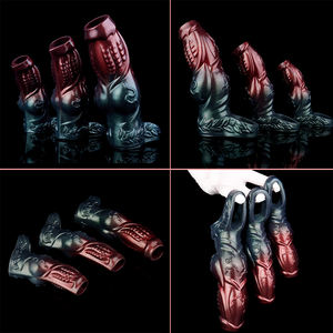 N-DW5209XL Fantasie Dildo Cover Met <span class=keywords><strong>Drop</strong></span> Ring Pnies Vergroting Vertraging Ejaculatie Siliconen Schede Voor Paar Te Verbeteren Plezier - Product Image 3