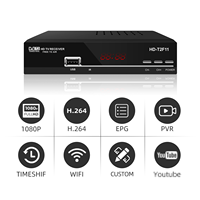Dvb T2 décodeurs numériques double puissance Dc 12v ac 240v Free To Air Dvb-t2 Receiver Support Mpeg4 Pvr dvb t2 settop box fta décodeur