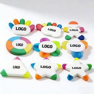 Marcadores Fluorescentes Personalizados de 5 Colores con Diseño de Flor, Resaltadores Personalizados con Logotipo, Regalo Publicitario - Product Image 1