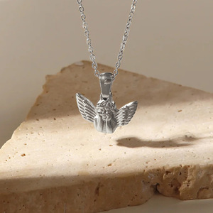 Collana con ciondolo a forma di angelo per donna, gioielli di moda in stile vintage, regalo per l'uso quotidiano - Product Image 5