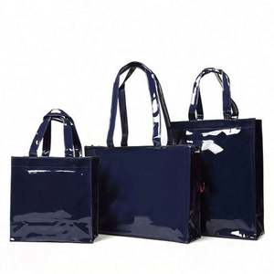 Bolsa de Mano Impermeable con Logotipo Personalizado, Estampado de Verano, Cierre de Cremallera, Impresión de Letras, Cara Espejo, Azul, Poliéster, Bolsas de Playa - Product Image 1