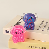 Mini jouet souple en forme d'axolotl marbré, jouet à presser anti-stress, jouet de décompression, nouveauté pour enfants