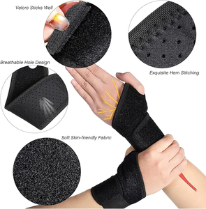 Ikat pergelangan tangan Gym Neoprene dapat disesuaikan Logo kustom pembungkus latihan angkat berat grosir untuk penggunaan musim panas - Product Image 2