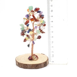 ต้นไม้คริสตัลแห่งชีวิตและความมั่งคั่ง ฐานไม้ สูง 10-11 ซม. ของตกแต่งบ้าน สำนักงาน ต้นไม้นำโชค งานฝีมือ ของขวัญ - Product Image 3