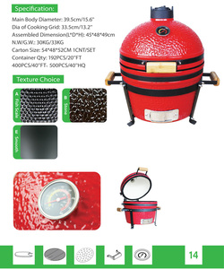 Parrilla Kamado <span class=keywords><strong>de</strong></span> Cerámica Moderna Premium Auplex Komodo <span class=keywords><strong>de</strong></span> 16 Pulgadas con Carro <span class=keywords><strong>de</strong></span> Acero Inoxidable para Acampar y Hacer <span class=keywords><strong>Barbacoas</strong></span> al Aire Libre - Product Image 2