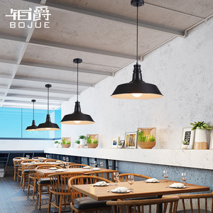 Retro Industrial Pendant Light Single Head Iron Round <b>E26</b> Energy Saving LED Home Lighting For Restaurants Cafes Stores - Product Image 3