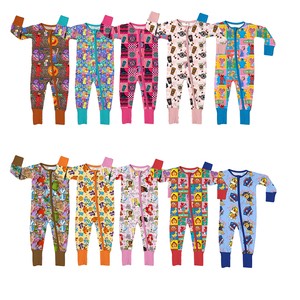 ชุดนอนเด็กอ่อนผ้าใยไผ่พร้อมส่งขายส่ง ซิป 2 ทาง OEKO-TEX เนื้อผ้านุ่มเหมาะสำหรับผู้ที่มีผื่นแพ้ ชุดรอมเปอร์สำหรับฤดูร้อน - Product Image 5