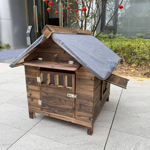 Modern House Pine Wood Medium Dog Kennel Outdoor Pet Door Window with Cover Waterproof for <b>Cats</b> and Dogs All Seasons - Product Image 4