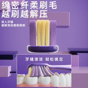 Brosse à dents manuelle Molar Shine pour adultes, lot de 2, tête large, poils souples, nettoyage en profondeur, pour couples et étudiants - Product Image 3