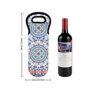 Sac isotherme en néoprène écologique de qualité supérieure, résistant à l'eau, pour <span class=keywords><strong>bouteille</strong></span> de vin, avec fermeture éclair, logo personnalisé, élégant et tendance - Product Image 2
