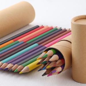 Caja Tubo de papel Embalaje 12 piezas Lápices de dibujo de estilo redondo largo Juego de doble punta <span class=keywords><strong>24</strong></span> Lápiz de <span class=keywords><strong>color</strong></span> - Product Image 4