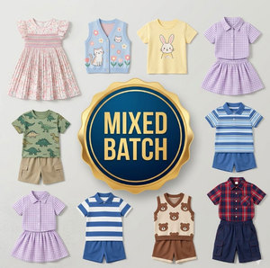 Lote Mixto de Conjuntos de Ropa para Niños: Camisetas, Chalecos y Vestidos (0-12 Años) - Modelo 2026.4 - Listo para Enviar a Otros Países - Product Image 1