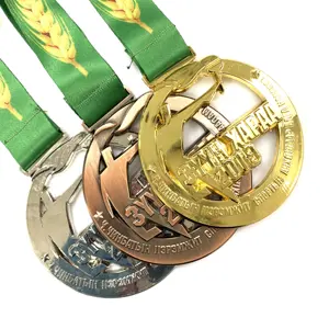 Médaille vierge en laiton antique pour le sport, argent, or, cuivre