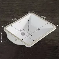 Lavabo intégré moderne pour balcon Lavabo en céramique rectangulaire sous le comptoir avec planche à laver