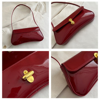 Vintage Damen PU Leder Umhängetaschen Einfache einfarbige Lady Phone Achsel Tasche Lock Design Weibliche Casual Handtaschen Geldbörse