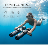 Scooter sous-marin à double moteur prêt à être expédié, propulseur double, gris métallisé, véhicule de propulsion pour yacht, plongée sous-marine, snorkeling