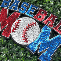 Custom 3d Geborduurde Honkbal Moeder Patches Nieuw Ontwerp Logo Letter Sport Chenille Patch Ijzeren Kleding Voor Hoed