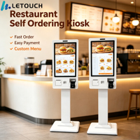Kiosco de Autoservicio LEHUA con Pantalla Táctil, Impresora Térmica, Escáner de Código QR, Lector de Tarjetas y Reconocimiento Facial