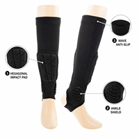 Protège-tibias anti-collision en nid d'abeille avec protection intégrée de la cheville, manchons de protection pour le football, pour les entraînements et les matchs