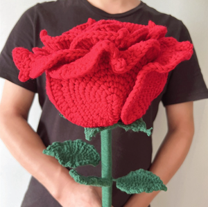 Rosas artificiales hechas a mano Girasoles de ganchillo grandes Nuevas flores gigantes para Navidad Graduación Pascua Regalos del <span class=keywords><strong>D</strong></span>ía de San Valentín - Product Image 6