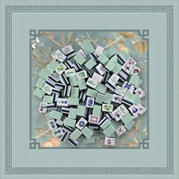 Jeu de Mahjong professionnel américain à 4 couches, 160 tuiles, bleu pâle, en acrylique lourd, avec feuille d'or