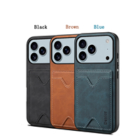 Étui portefeuille vintage en cuir PU Denior ODM avec béquille et protection antichoc personnalisable compatible avec les séries Apple 18/17/16
