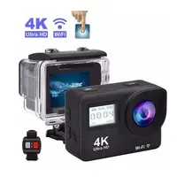 Kamera Aksi Go Pro 4K HD, Kamera Aksi & Olahraga Digital 12MP dengan Kendali Jarak Jauh 2 Tampilan