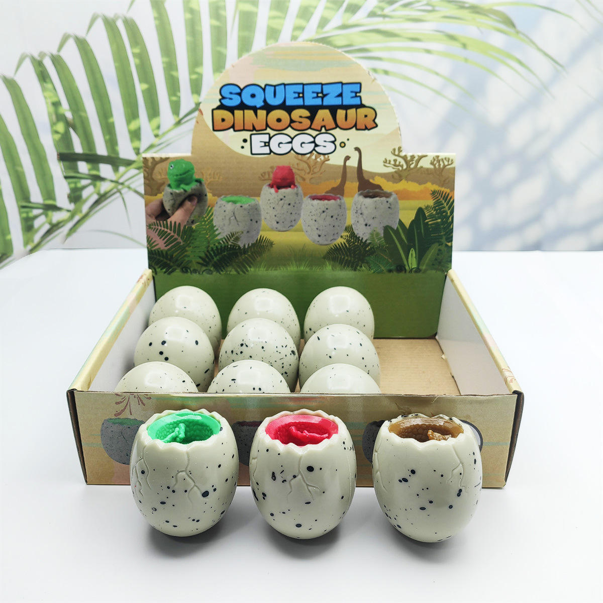 New Pack Random Dinosaur Eggs Squishy Toys Soft Silicone Slow Rebound BPA Free Stress Relief Fidget for Kids Adults Anxiety