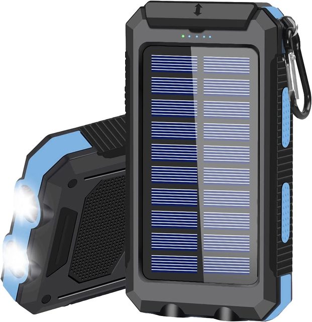 2025 New Portable Powerbank Dual Usb Solar Power Bank Waterproof 20000 Mah Solar Power Station Solar Mobile Phone Charger