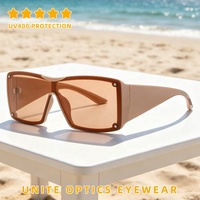 Dernières tendances de la mode, lunettes de soleil tendance Y2K pour hommes et femmes, protection UV 400, monture large carrée, lunettes de soleil à visière unique