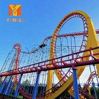 Grande montagnes russes familiales pour parc d'attractions, montagnes russes en acier palpitantes pour adultes/enfants