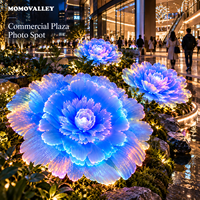 MOMOVALLEY Lampe à fleur de lotus en fibre optique illuminée 12V 4W à changement de couleur pour la décoration paysagère de jardin, Fournisseur OEM