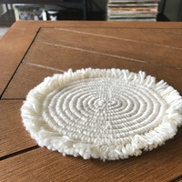 Napperons en coton tissé à la main, style Boho moderne de la ferme, à franges rondes, pour Table à manger