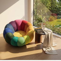 Fauteuil rond Pumpkin Leisure, une place, mousse haute densité, tissu, dossier serré, compressé sous vide, pliable, aucun assemblage requis