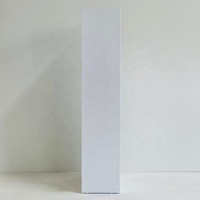 Meuble de salle de bain suspendu PTB Modern Block Panel Satin Blanc Certifié FSC 18mm avec lavabo, miroir LED et armoire