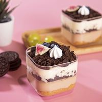 Contenants alimentaires jetables transparents en PET de qualité alimentaire Corepack pour desserts, gâteaux, biscuits, emballages personnalisés avec logo, boîtes carrées 0,6-1 mm