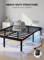 Meilleure vente usine : Cadre de lit en fer et acier robuste, sans pattes, facile à monter, design double, taille King Size