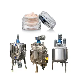 Homogenizer Tank Blending Cream Jacketed Liquid Mixer Tank Heating Stainless Steel Mixing Tank With Agitator Heater